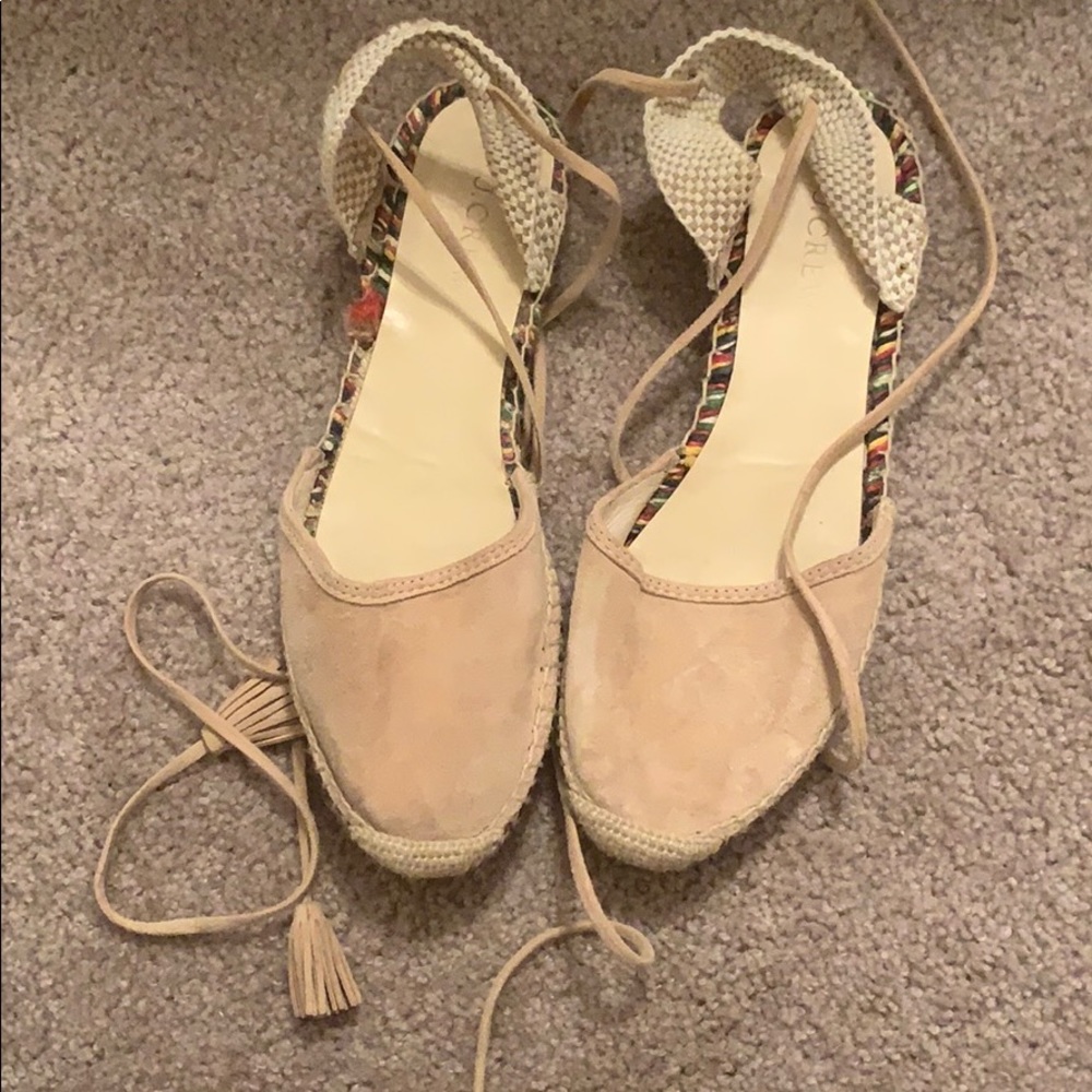 Suede Tan J. Crew Espadrilles sz 9